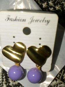 Trendy Golden Heart With Pearl Drop Korean Earring