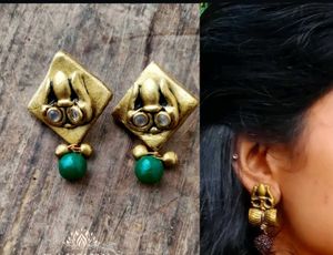 Terracotta Trishul Ethnic Earrings - Set of 2