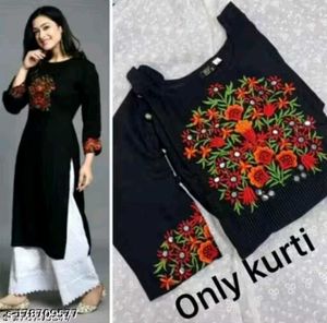 Embroidered Black Kurta