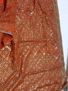 Full Sequin And Beads Work Saree🧡