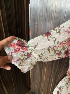 Floral Ruffle Chiffon Blouse – Fig Brand (Size L)