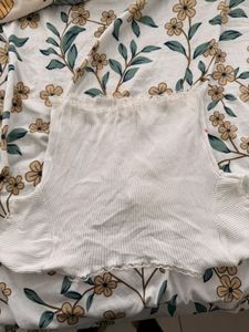 Cute white floral stretchable top