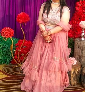 Peach Lehnga