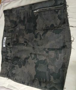 DaniLove Camo Denim Mini Skirt