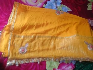 Yellow Embroidered Saree
