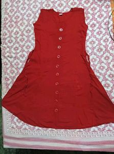 Red Button-Down Dress