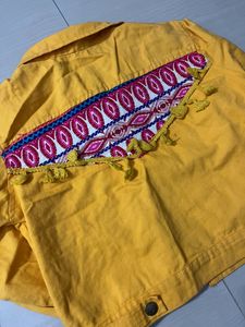 Beautiful Yellow Colour Denim Jacket