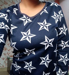 Blue Sweateshirt Top