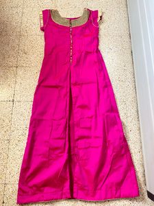 Women’s Pink Indo Western Kurta Skirt Dupatta Set
