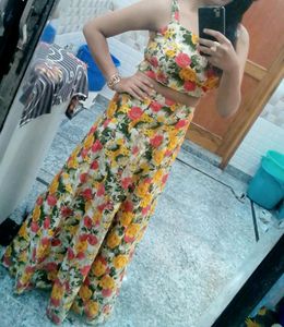 Step Sleeves Floral Print Heavy Dress.