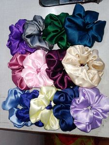 12 Pice Colorful Scrunchie Set