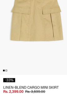 H&m Linen-Blend Cargo Skirt