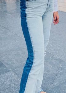 Two-Tone Denim Jeans