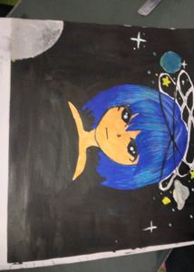 Anime Girl Paper Painting