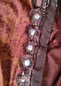 Layer Saree With Embroidery Work