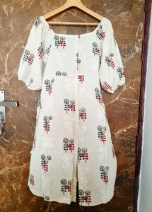 Patterned Puff Sleeve Dress