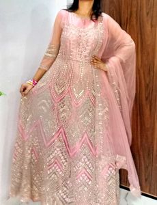 Royal looking Pink Ethnic Gown