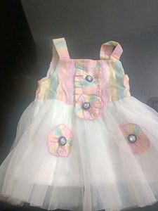 New Born Frock Elegant White