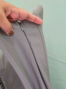 ZARA Grey Corset Flared Mini Dress With Pockets