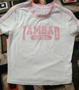 White Letter Print Tee