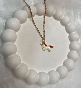 Unicorn Enamel Charm Necklace