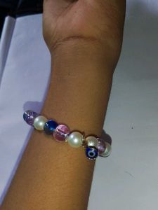 Beaded Bracelet with Evil Eye Charm