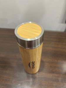 Steel Water Bottle With Wood Finish
