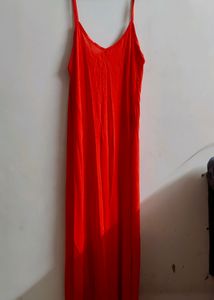 Zara (Spain) Size M Red Maxi Cotton Dress