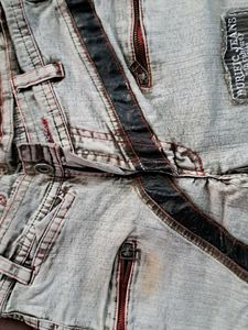 Jeans Brown Tone Patchwork Old Fashioned