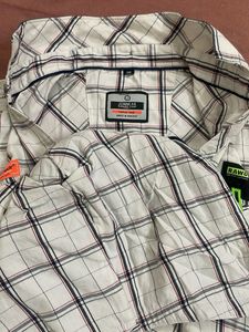 White Plaid Camp Shirt
