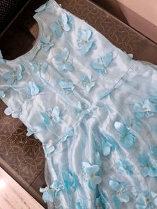 Blue Butterfly Girl Dress