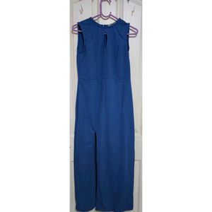 Women Blue Solid Slip Maxi Dress
