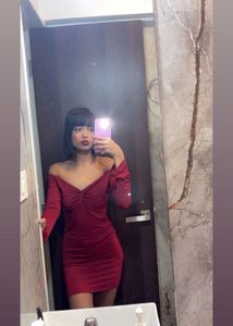 Stylish Burgundy off shoulder Bodycon Dress