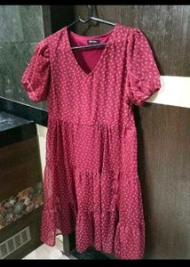 Red Polka Dot Tiered Dress