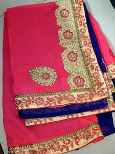 New Party Wear Saree With Blouse Pic
