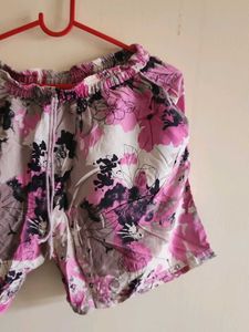 Cotton Floral Print Shorts
