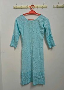 Light Blue Embroidered Kurta