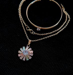 Rose gold pendant chain and Bangle