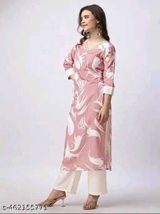 Elegant Pink Printed Kurta Set