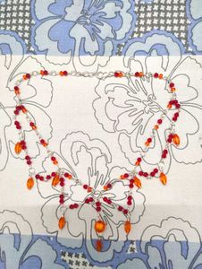 Orange Beaded Layered Necklace