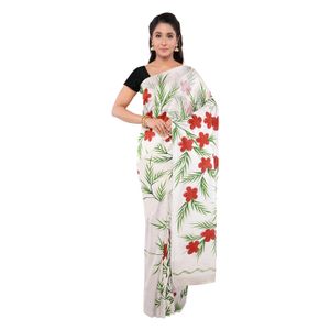 Hand-painted Pure Cotton Mulmul Saree