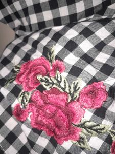 Beautiful MAX Checked Off Shoulder Onepiece