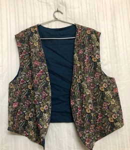 Multi Colour Printed Open Vest