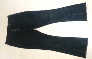 Black Flared Jeans with slits