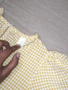 Cute Yellow checked Pinteresty Picnic MiniDress