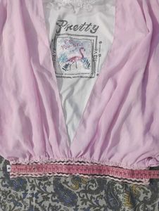 Cute Pink Flared Sleeve Top for (Bust- 32/34)