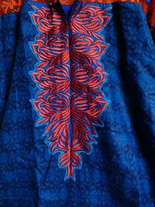 xxl Blue &amp; Red Embroidered Kurta