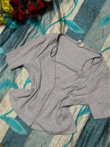 Grey Tee-Cardigan