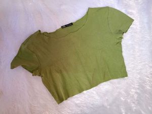 Green Zara Basic Tee