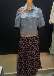 Teal Supreme Quality Cotton Shirt, Multicolored Sequins